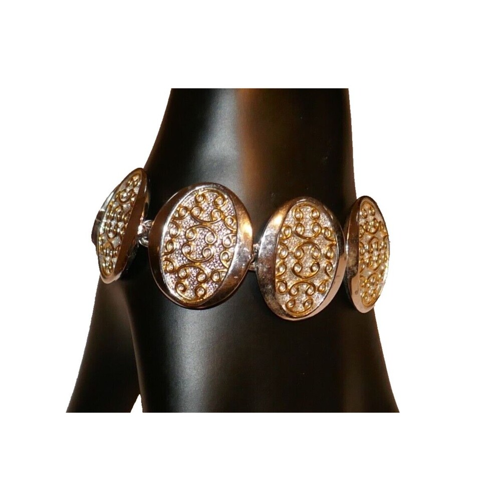 D'Orlan Two Tone 6.5" Link Bracelet RARE